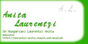 anita laurentzi business card